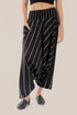 Striped harem pants with elastic waistband